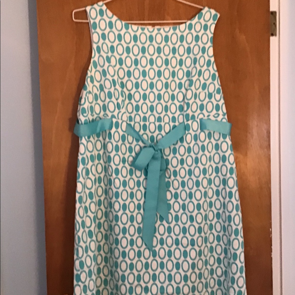 Dressbarn Teal & White sleeveless dress